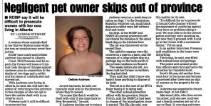 Debbie Andrews, Alleged Negligent NB Pet Owner, Skips Town for Alberta