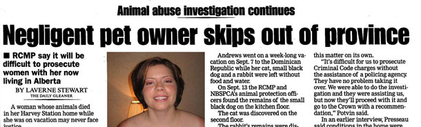 NB Negligent Pet Owner in Alberta